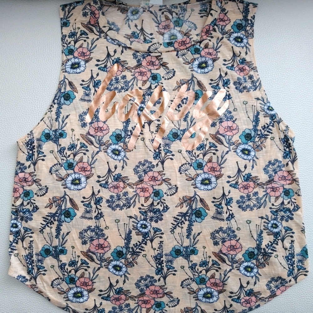 Love Spell Pastel Yellow Floral Top Sz XL
